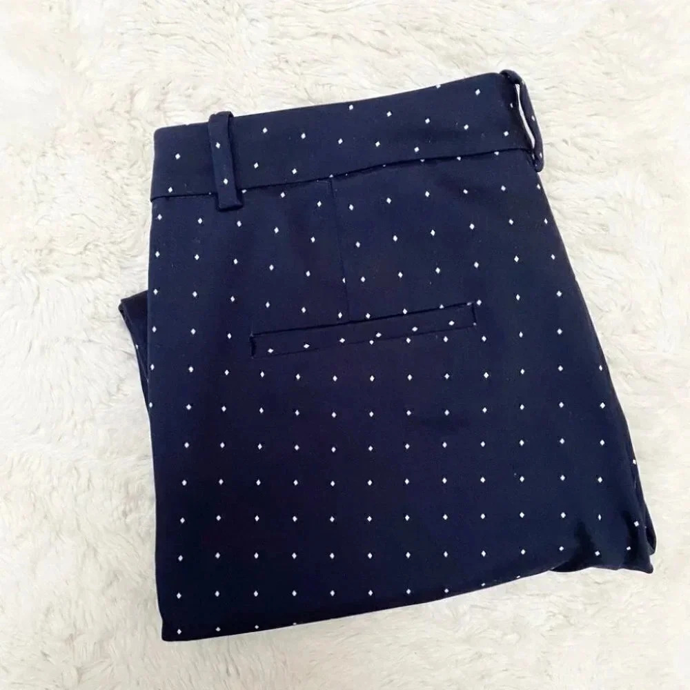 ZARA - Dark Navy Blue Polka Dot Dress Pants